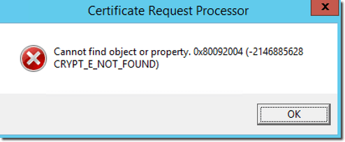 Error requesting certificate