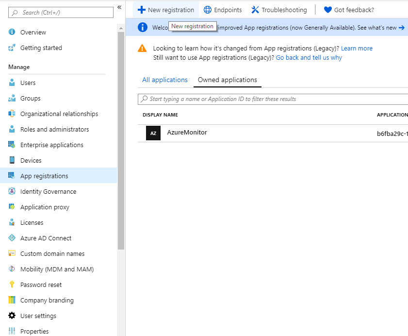 Creating App Registration in Azure Portal