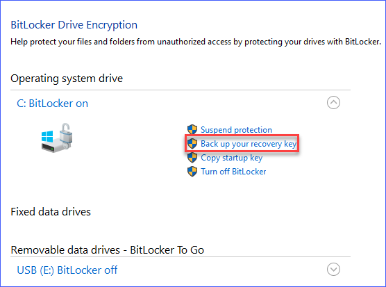 bitlocker recovery key