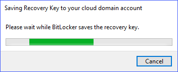 BitLocker Recovery Key Saving Progress Indicator