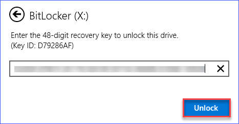 Unlocking a drive in Windows with key