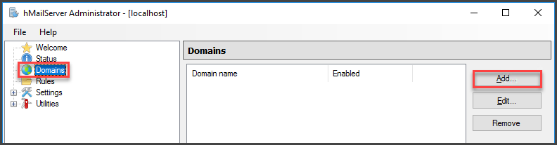 Adding Domain to the hMailServer