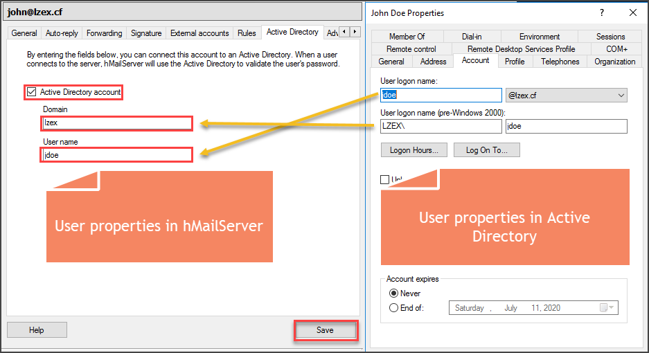 Inserting Domain to the Active Directory Box