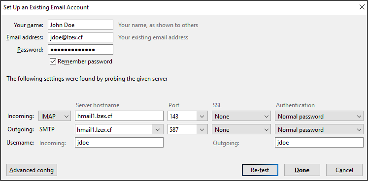 Email Client Configuration