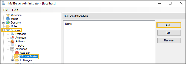 Importing an SSL Certificate