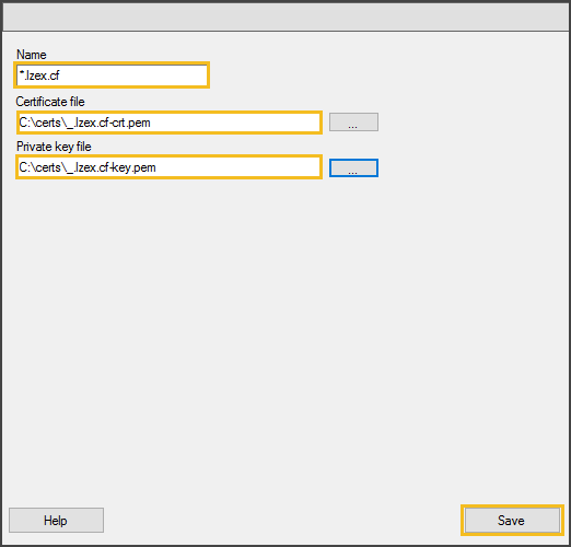 Setting Up the Name, Location, and Private Key File