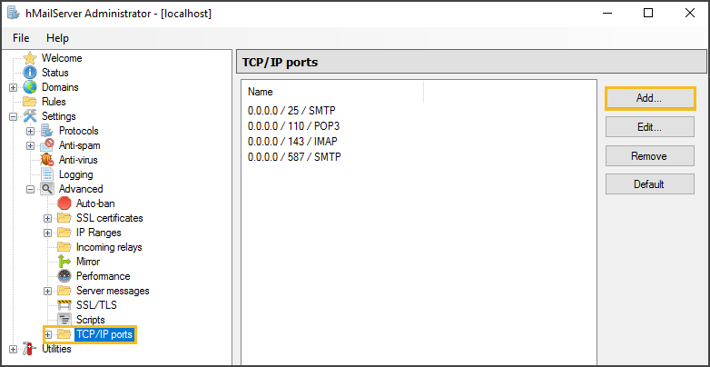 TCP/IP Ports Folder