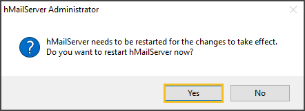 Restarting the hMailServer