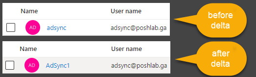 Display name changed in Azure AD