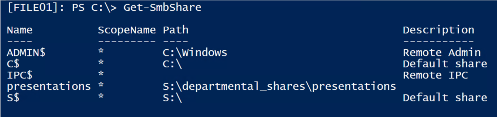 Get-SmbShare