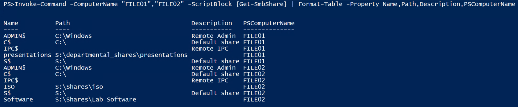 Finding SMB shares on remote computers