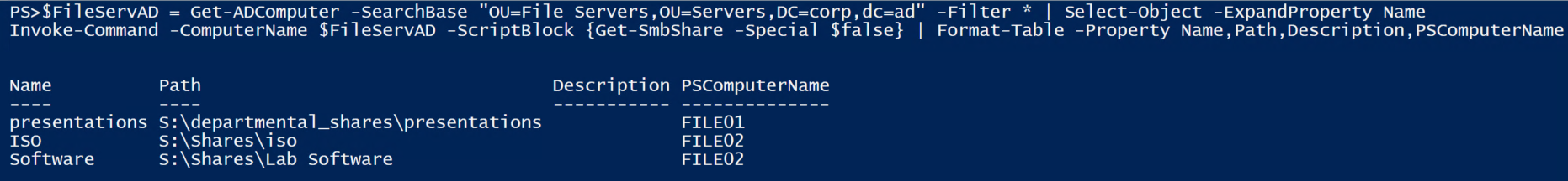 Finding SMB shares on remote computers via Active Directory