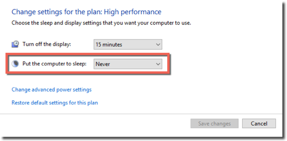 Setting sleep time