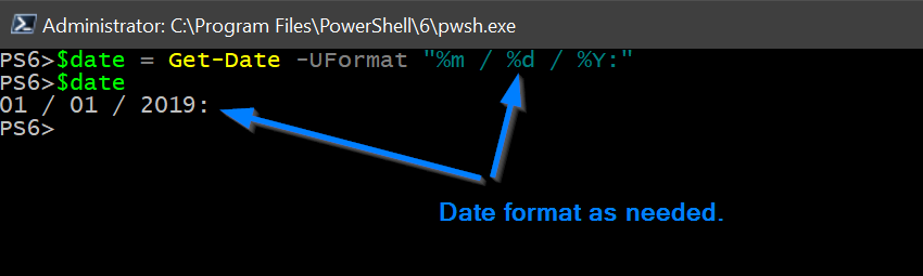 Date formatting in PowerShell