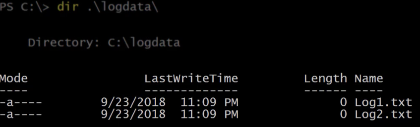 Two log files being shared with containers