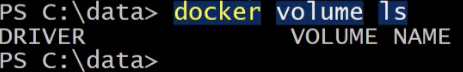 No Docker volumes exist