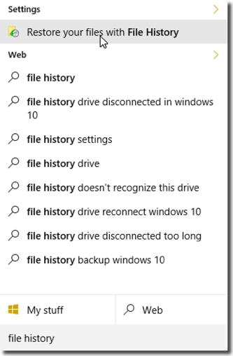 Restoring files