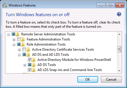 Enabling a feature to import the PowerShell Active Directory module