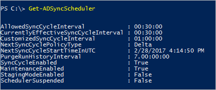 Get-AdSyncScheduler