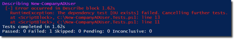 Pester dependency test failure