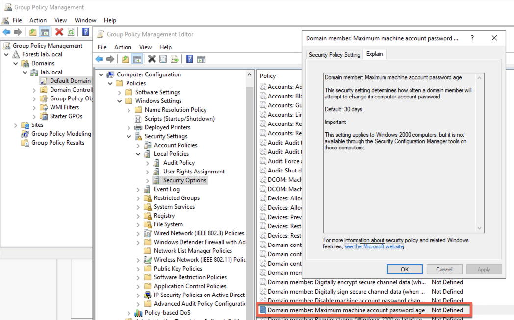 Computer Account Password Age Policy