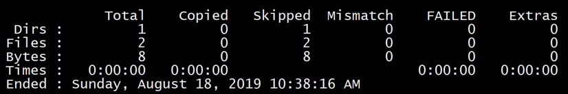 Robocopy jobb sammanfattning