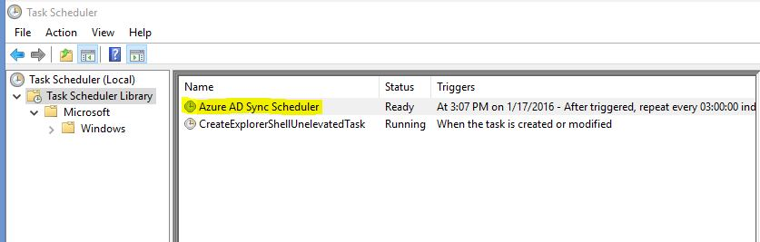 Azure AD Sync Scheduler scheduled task