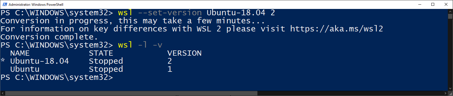 Setting WSL Linux distro