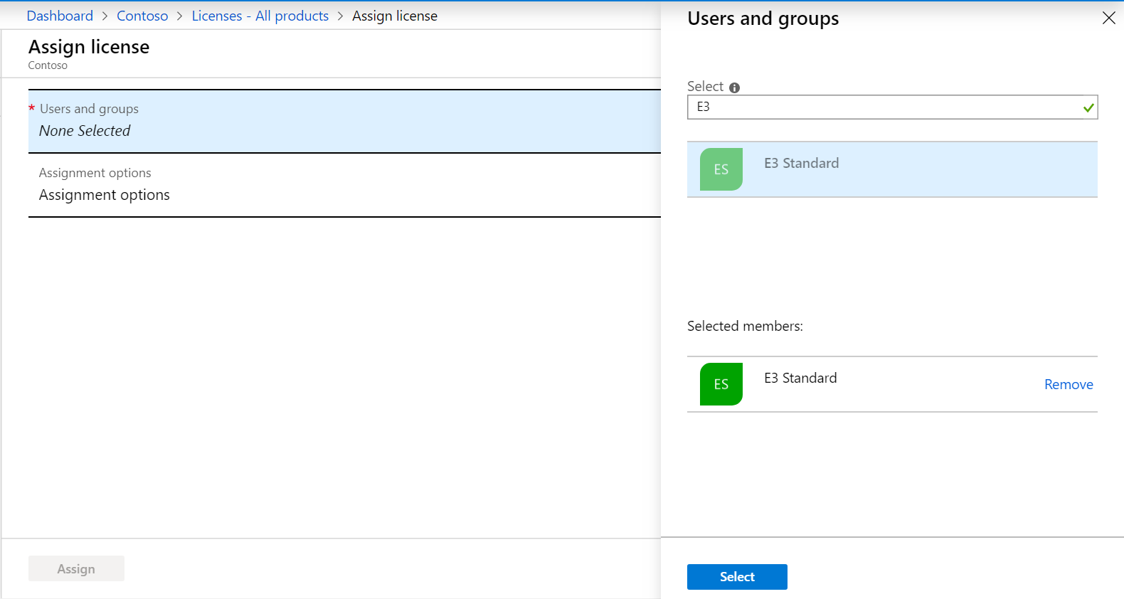 Assigning license to Azure AD group