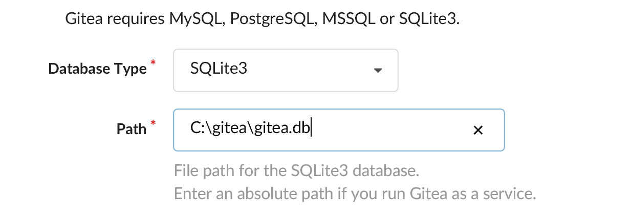 Assigning a database to GitEa