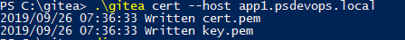 Creating a self-signed certificate with Gitea cert