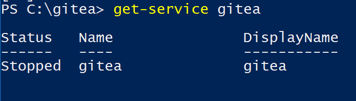 Checking the Gitea Windows service
