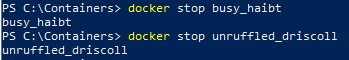 Stopping Docker containers