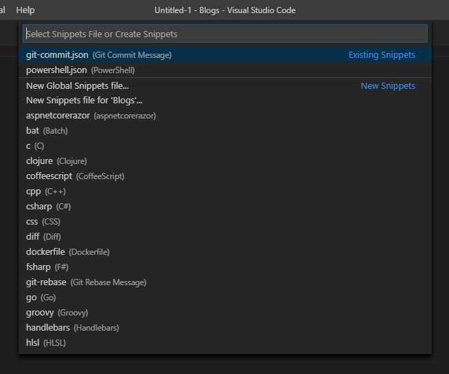 Snippet Language Scope