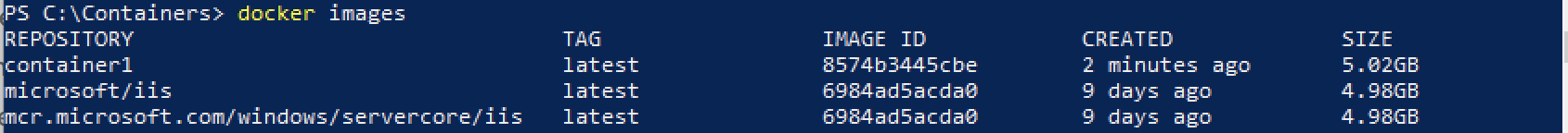 Viewing available Docker images