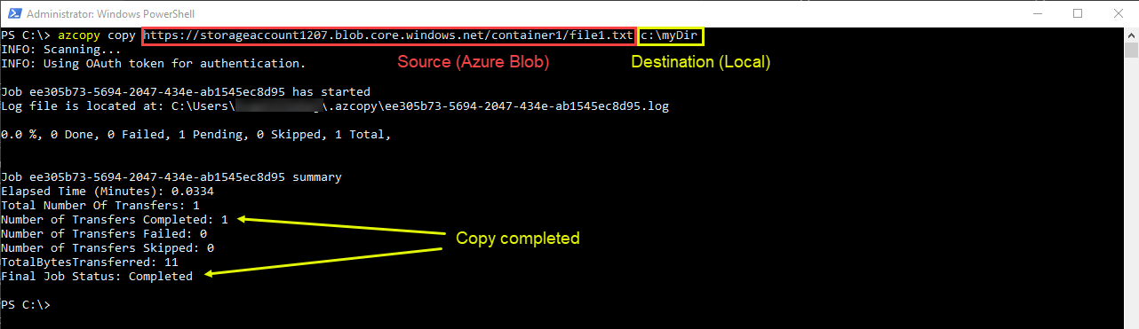 Download file from Azure Storage using OAuth authentication