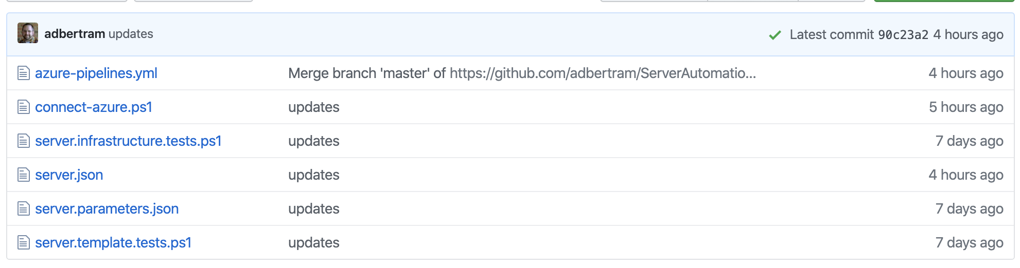 GitHub files list