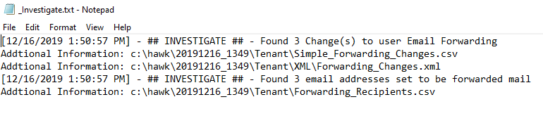 Email Forwarding Rules Logs
