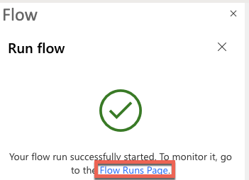 Flow Runs page link