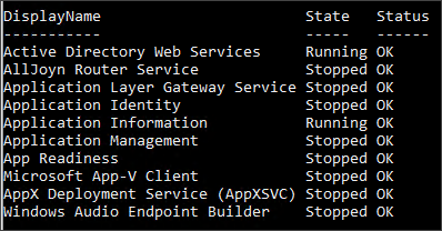 List of services from a remote machine