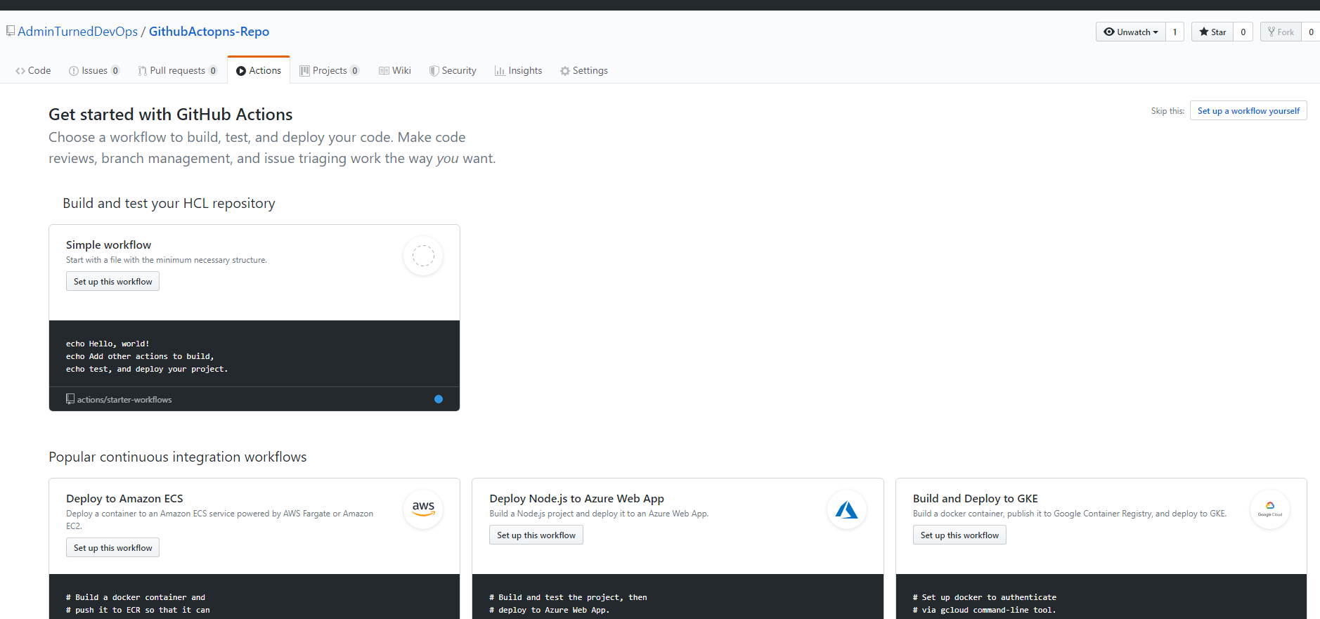Creating a workflow