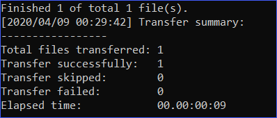 AzCopy uploading PST files to Azure storage location