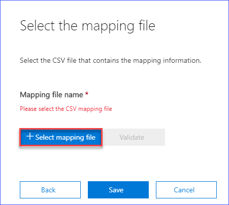 Click on Select mapping file