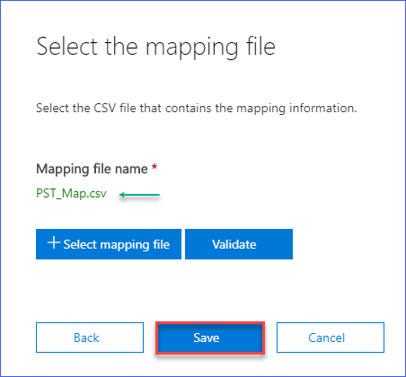 Save the mapping file