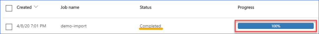 Monitoring the PST import job progress