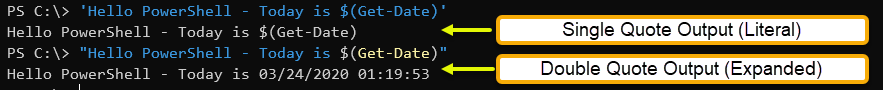 Single Quote vs. Double-Quote String Output