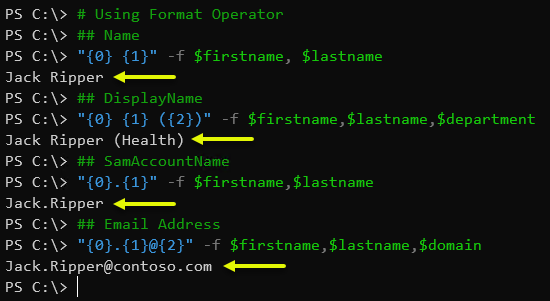 Using the Format Operator