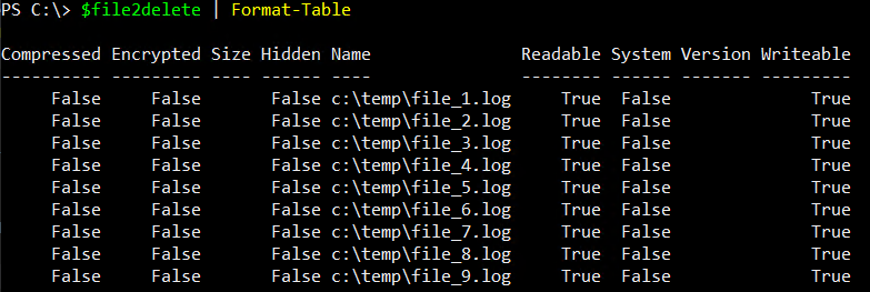 List of all folders found in c:\temp using WMI