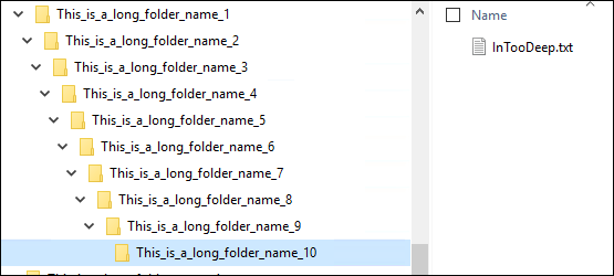 Nested directories creating a long path name