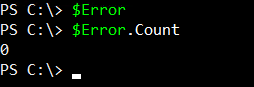The $Error variable is empty